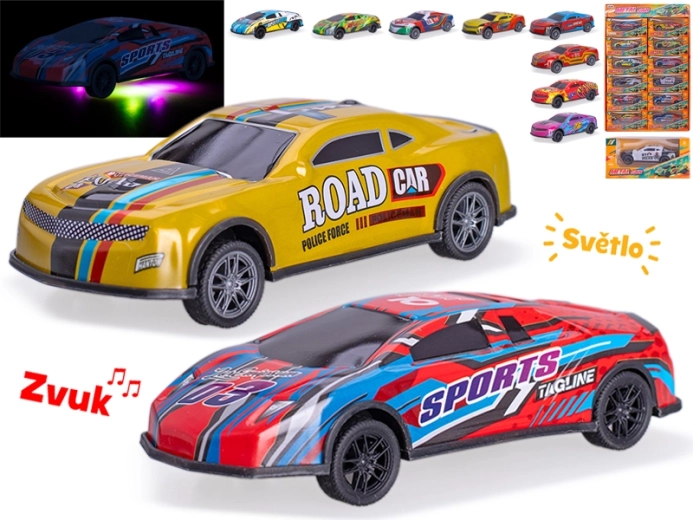 Mașină de curse cu mecanism de retragere 12,5 cm cu lumini și sunete