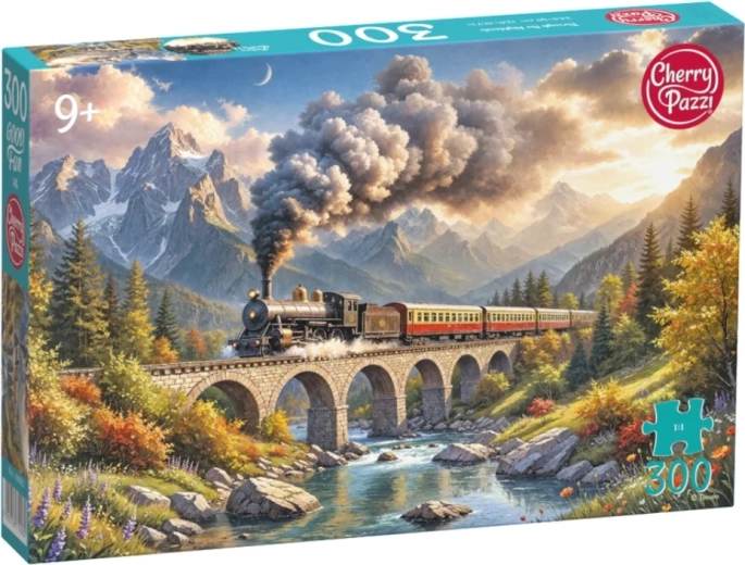Puzzle Cherry Pazzi Locomotivă cu aburi, 300 de piese