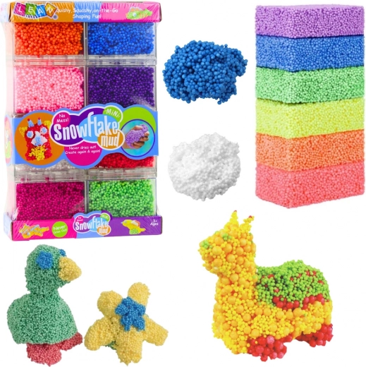 Plastilină colorată din biluțe de spumă în recipiente, 8 culori