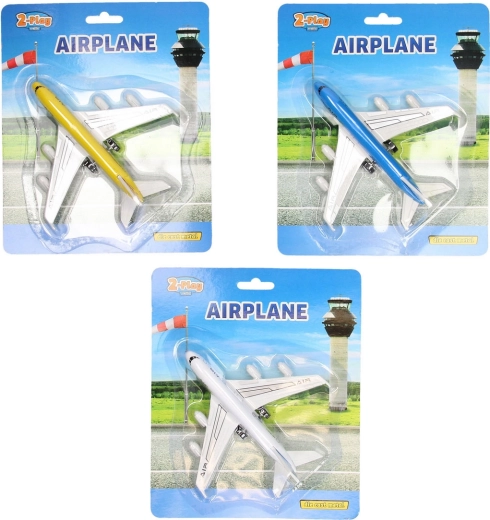 Avion metalic cu mecanism de întoarcere 14 cm (mix)