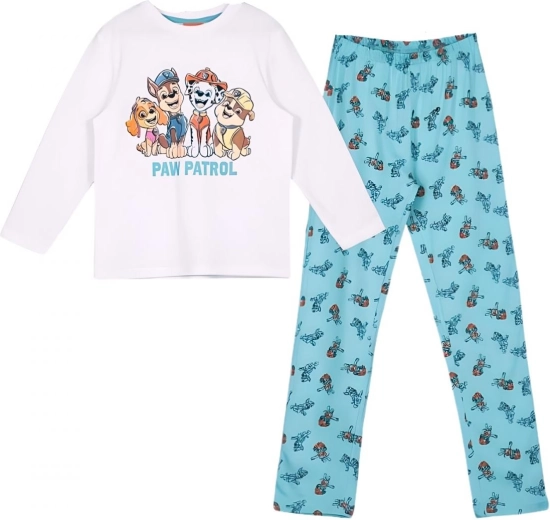 Pijama pentru copii Patrula Cățelușilor alb-turcoaz