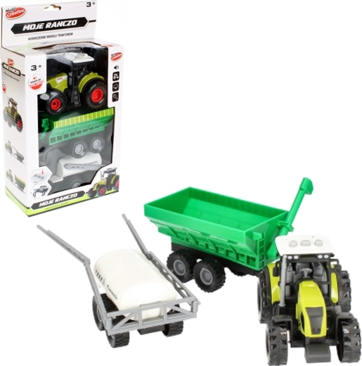 Tractor cu accesorii, lumină și sunete - 1 bucată