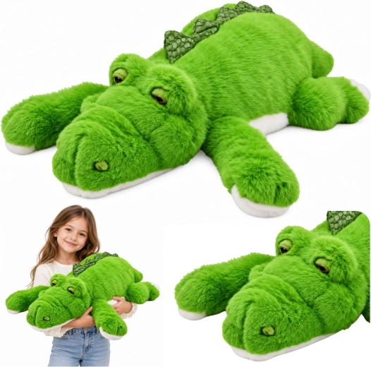 Crocodil de pluș verde cu lăbuțe cu greutăți, 75 cm