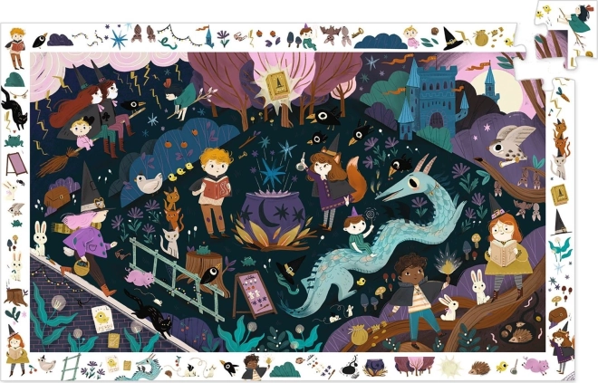 DJECO puzzle de observație Școala de magie 54 piese