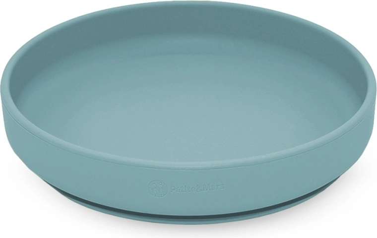 Petite&Mars farfurie din silicon cu ventuză Take&Match frosted sky 6m+