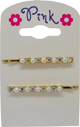 Set de 2 agrafe de păr cu perle și pietricele