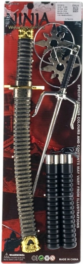 Set ninja cu pumnal și accesorii