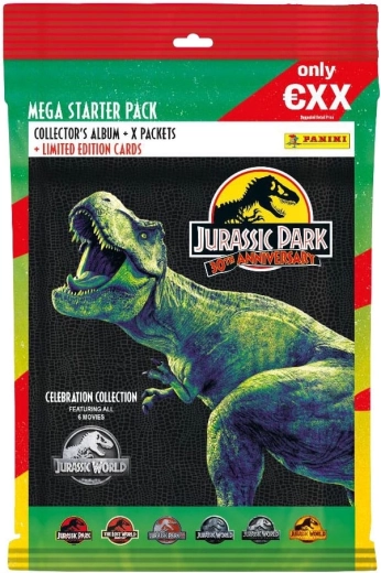Set de start pentru colecția de carduri de schimb Panini Jurassic Park 30th Anniversary