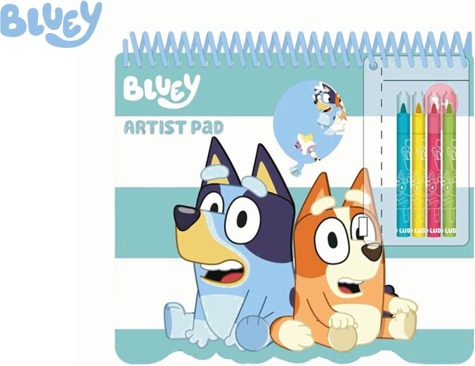 Set Bluey de cărți de colorat cu șabloane, autocolante și markere