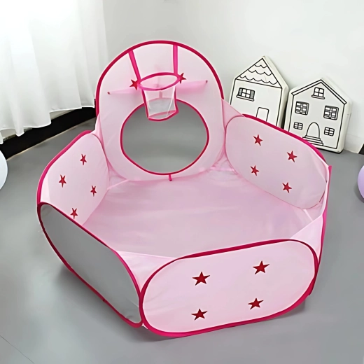 Piscină uscată cu coș pentru mingi