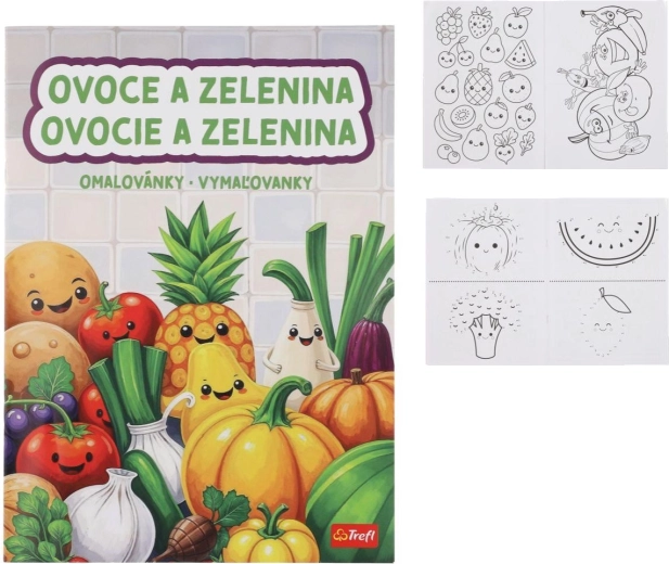 Caiet de colorat cu fructe și legume