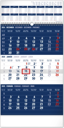Calendar de perete Notique standard trimestrial albastru 2025