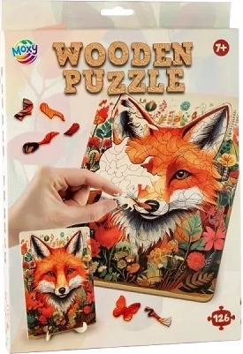 Puzzle din lemn CCG – vulpe, 126 piese