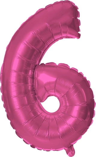 Balon din folie cifră 6 roz 30 cm TORO