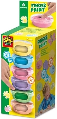 SES Creative vopsele pastel pentru pictat cu degetele 6 buc. (45 ml)