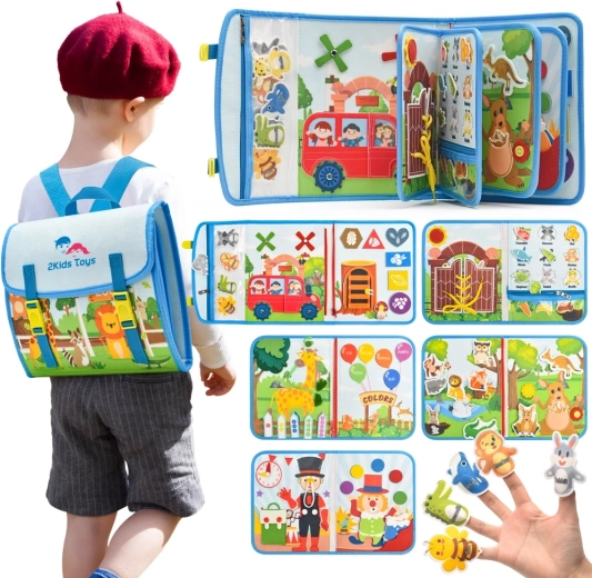 2Kids Toys carte senzorială busy tip rucsac - 1 bucată