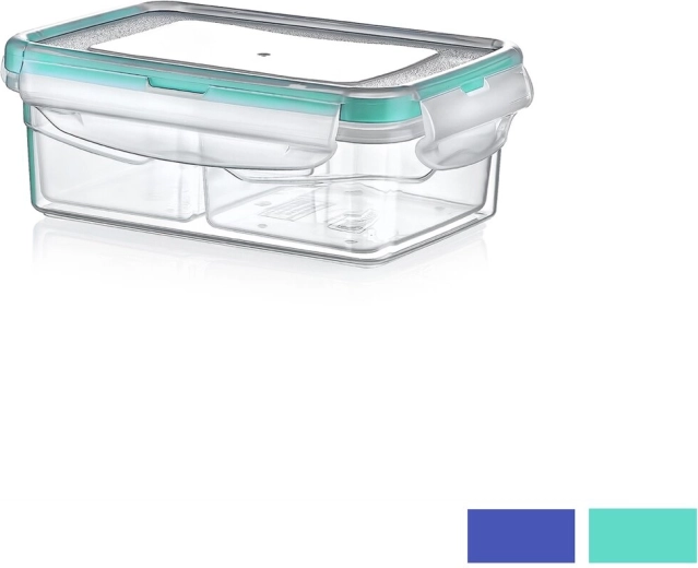 Recipient dreptunghiular compartimentat pentru alimente Saver Box cu capac 400 ml