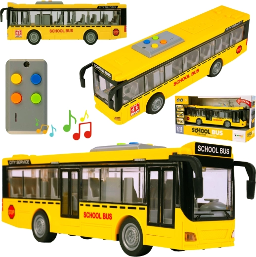Autobuz cu inerție 1:16, cu lumini și sunete