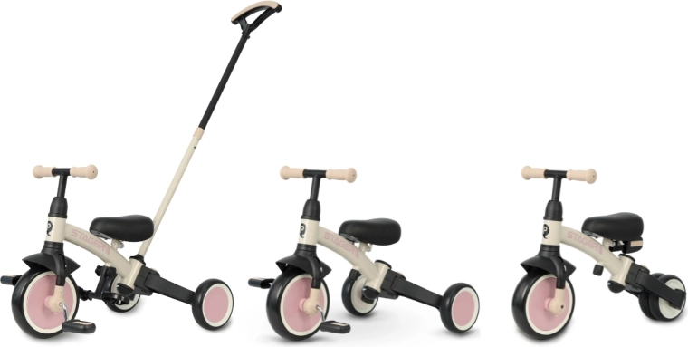 3 în 1: împingere, tricicletă, bicicletă de echilibru