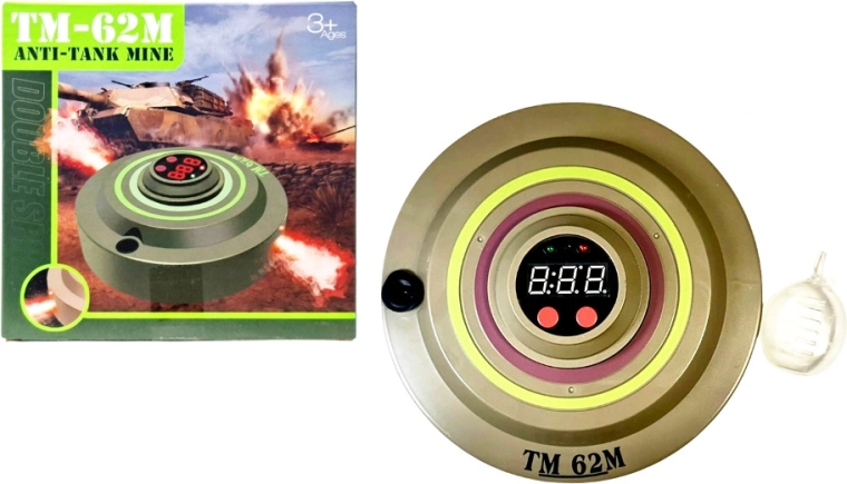 Jucărie militară interactivă – mină terestră cu efect de fum - 1 bucată