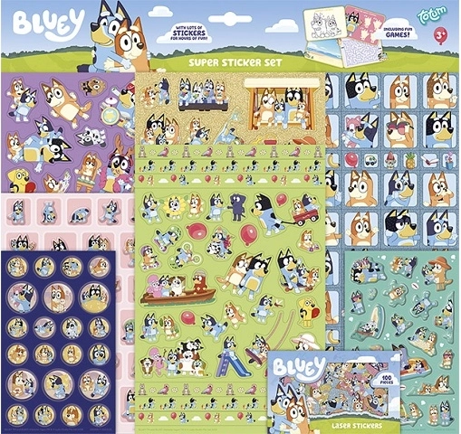 Bluey super autocolante – set de 8 coli