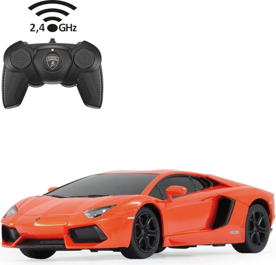 Mașină RC Lamborghini Aventador la scara 1:24, portocalie