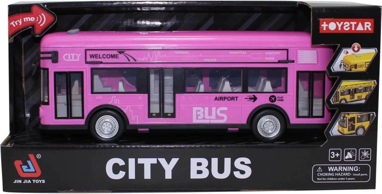 Autobuz urban roz cu sunete și lumini