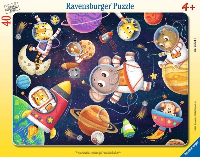 Puzzle Animale în spațiu 40 de piese