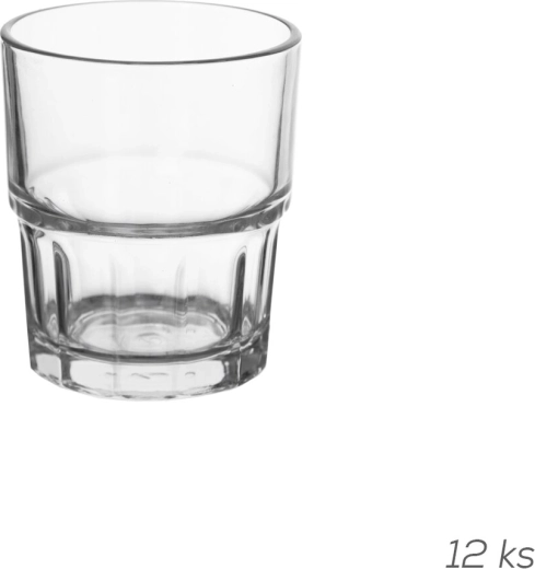 Pahar stivuibil 0,2 l transparent (12 buc)