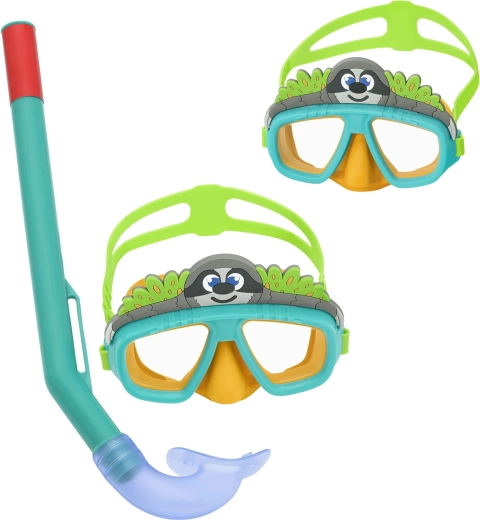 Set de snorkeling pentru copii Bestway cu leneș, turcoaz