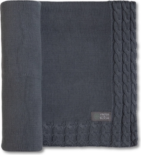 Vinter & Bloom pătură Joy organic steel grey