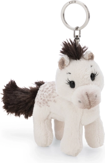 Breloc NICI Pony Mony alb 10 cm – pandantiv de pluș sustenabil pentru chei