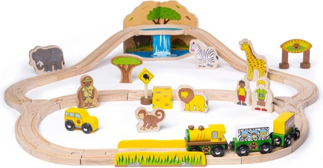 Cale ferată din lemn Safari BIGJIGS RAIL