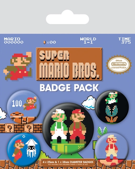 Set de insigne SUPER MARIO BROS. (5 buc.)