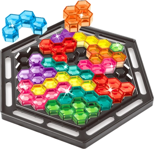 Tablă hexagonală cu piese transparente
