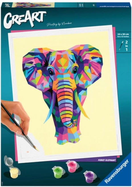 CreArt pictură după numere – elefant hazliu