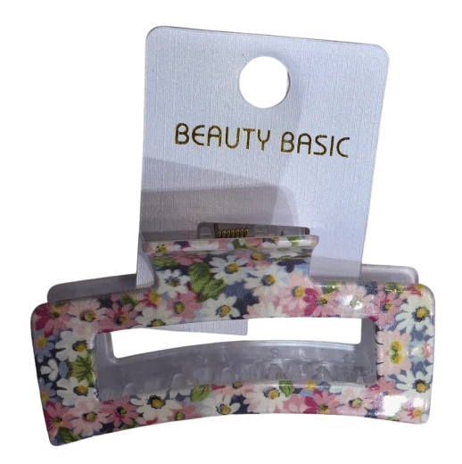 PINK clește elegant mare pentru păr cu flori multicolor