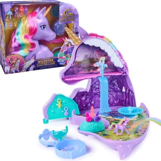Unicorn Academy Wildstar – cap de coafat și set de joacă 2 în 1
