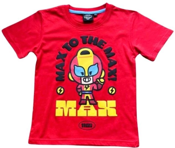 Tricou roșu din bumbac Brawl Stars