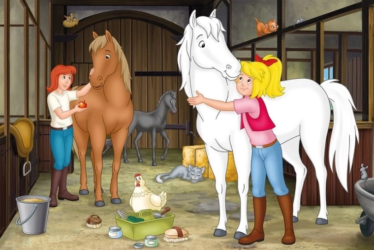 Distracție în grajd cu îngrijirea cailor