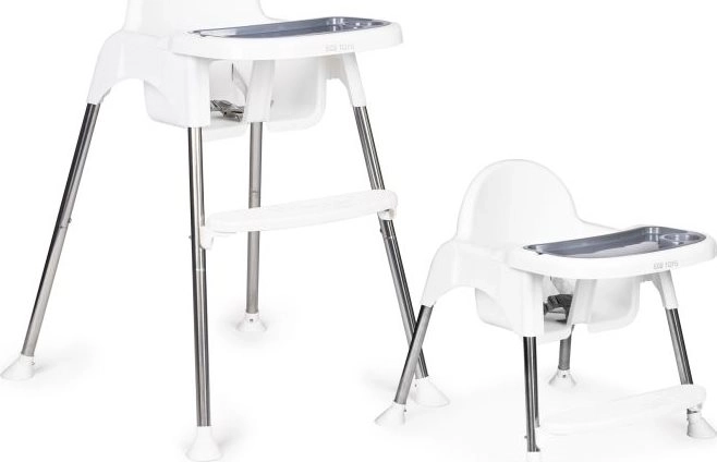 ECOTOYS Scaun de masă 2 în 1 alb