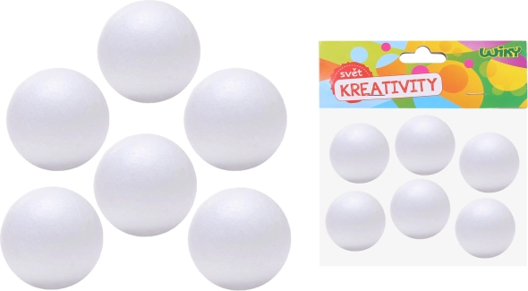 Bile decorative din polistiren 6 cm, 6 buc