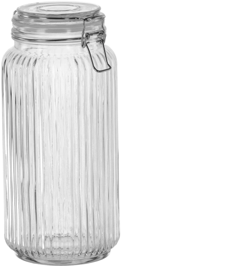 Borcan din sticlă etanș cu striații 2 l