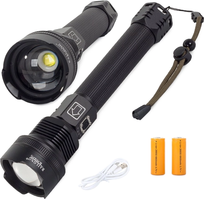 BAILONG lanternă tactică LED CREE XHP70 cu zoom IPX5