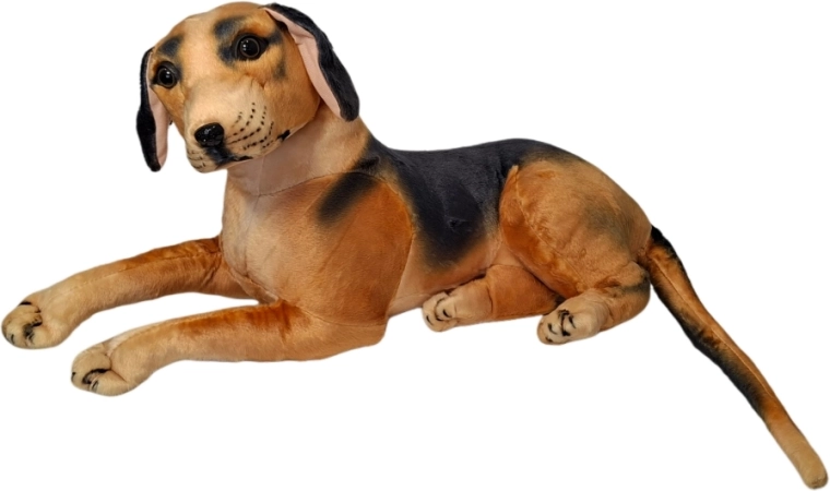 Câine de pluș în culoare maro-negru - 1 bucată