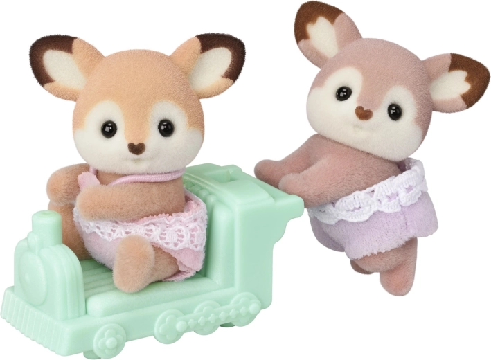 Gemenii căprioare cu trenuleț SYLVANIAN FAMILIES