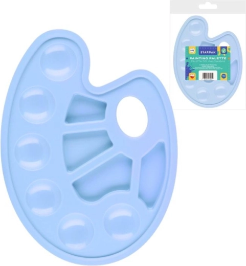 Paletă de pictură albastră din plastic cu 10 compartimente - 1 bucată