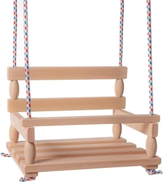 Leagăn din lemn pentru interior și grădină, natur 38 × 30 cm, capacitate 80 kg