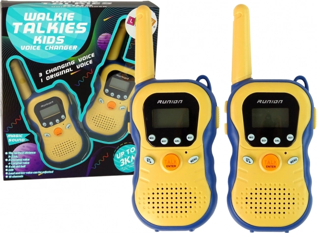 walkie-talkie pentru copii cu schimbare de voce, galbene (2 buc.)