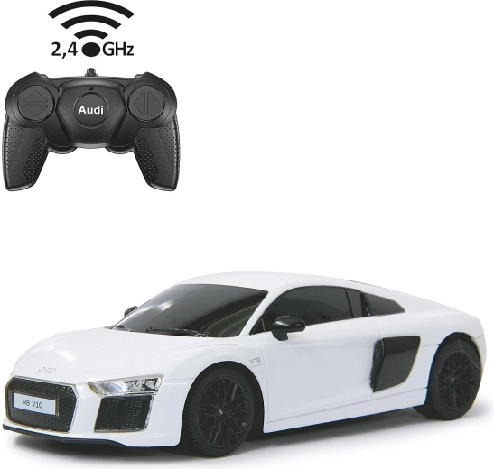 Mașină RC Jamara Audi R8 2015, scară 1:24, albă, 2,4 GHz